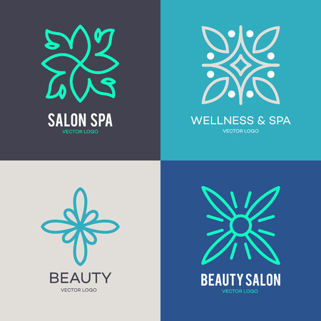 Simple and graceful floral monogram design template, Elegant lineart logo design, vector icon illustration. Modern Styleのイラスト素材
