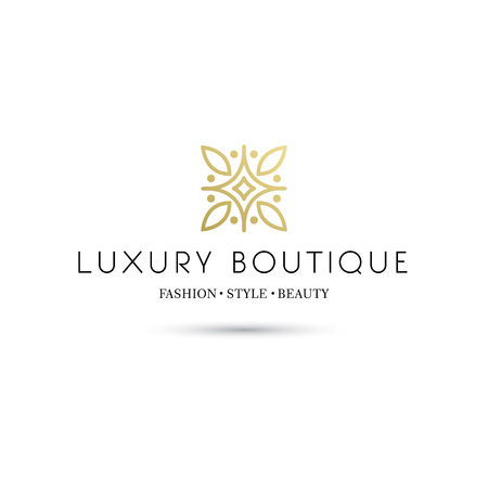 Simple and graceful floral monogram design template, Elegant lineart logo design, vector icon illustration. Modern Styleのイラスト素材