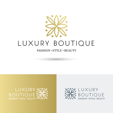 Simple and graceful floral monogram design template, Elegant lineart logo design, vector icon illustration. Modern Styleのイラスト素材