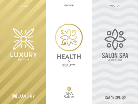Simple and graceful floral monogram design template, Elegant lineart logo design template, vector icon illustration. Modern Styleのイラスト素材