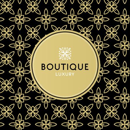 Simple and graceful floral Pattern design template, Elegant lineart logo design template, vector icon illustration. Modern Styleのイラスト素材