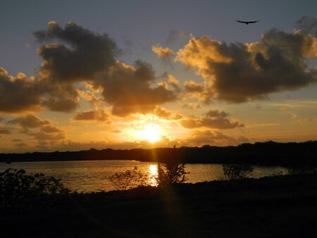 Lake at Sunriseの写真素材