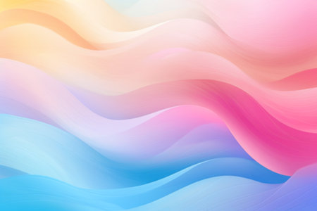 abstract background with smooth lines in pink, blue and yellow colorsの素材