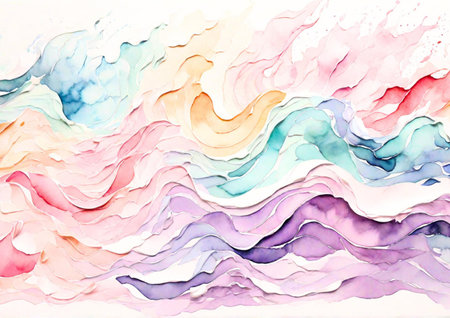 Abstract watercolor background. Hand-drawn illustration. Colorful texture.の素材