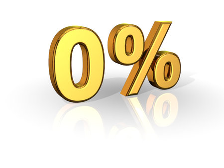 Zero precent gold 3d renderingの写真素材