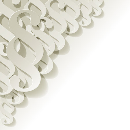 paragraph symbol wallpaper in the corner on white backgroundのイラスト素材