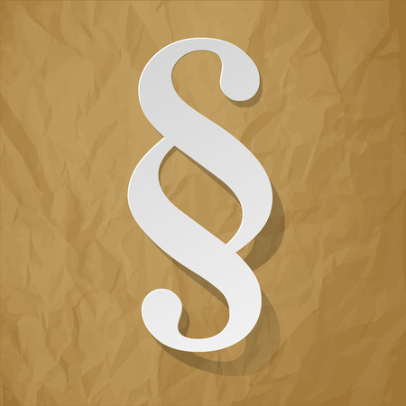 paragraph symbol on paper crumpled paper brown backgroundのイラスト素材