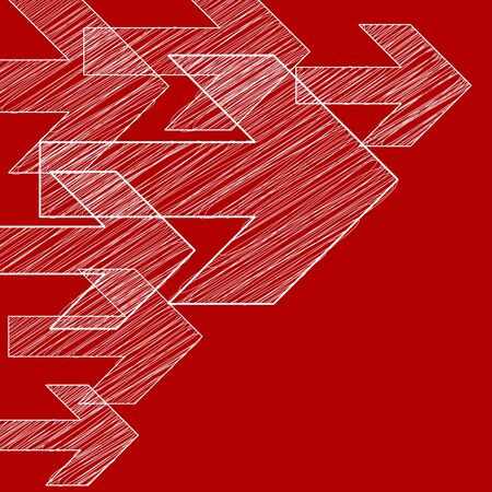 Next white arrows in corner on a red backgroundのイラスト素材