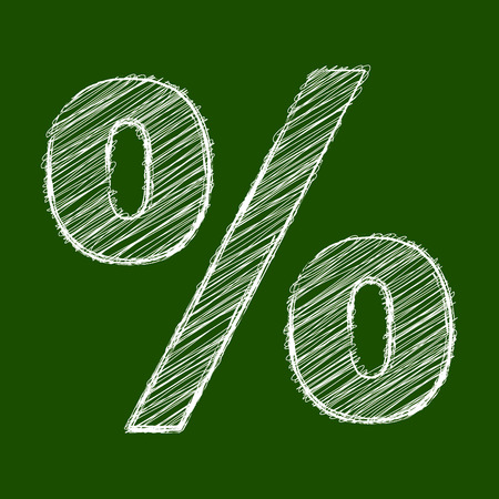 Percent white scribble on a green backgroundのイラスト素材
