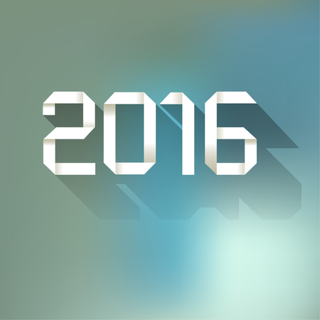 Origami 2016 symbol on blue bokeh background.のイラスト素材