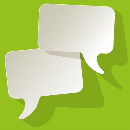 chat speech bubbles vector white FreeSpace on a green backgroundのイラスト素材