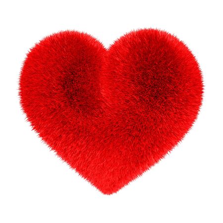 Heart in red furの写真素材