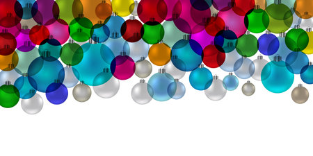 Christmas tree bauble, vintage stained glass banner, vectorのイラスト素材