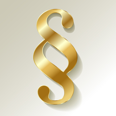 Paragraph gold symbol on a white gray background.のイラスト素材