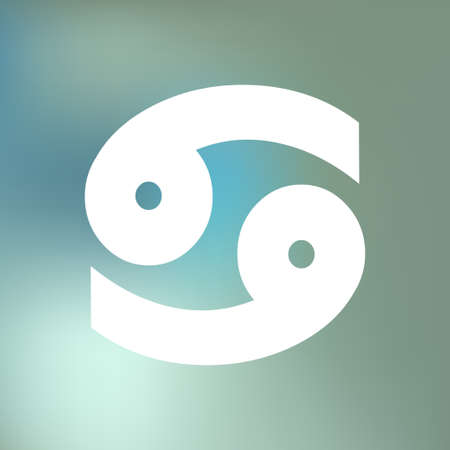 Cancer horoscope signs of the horoscope  21 June - 20 July, on a blue bokeh background fog.のイラスト素材