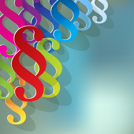 Paragraph colorful paper icon in the corner on a blue bokeh background fog.のイラスト素材