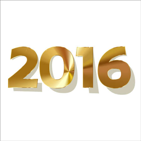 2016 GoldenDigits on a white background.のイラスト素材