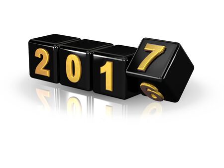 2017 3D boxes black goldの写真素材