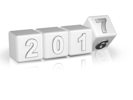 2017 3D boxes white silverの写真素材