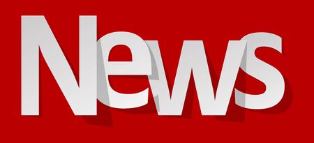 News letters banner white on a red background.のイラスト素材