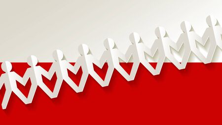 Isolated on white background. Stock photography Flag of Poland. Isolated on white background.のイラスト素材