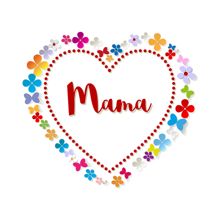 Happy Mother's Day postcard vector rubber stampのイラスト素材