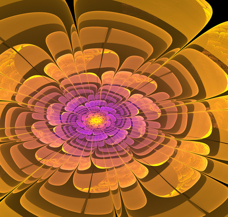 Abstract fractal flower computer generated imageの写真素材