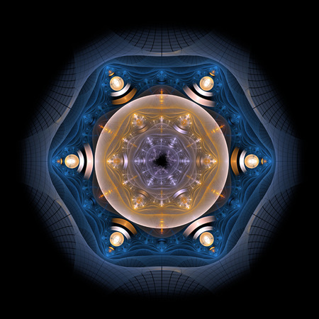 Abstract fractal  with lamps computer generated imageの写真素材