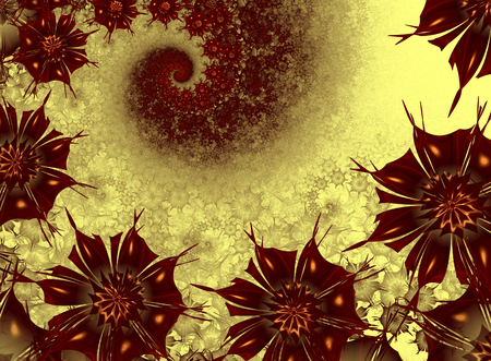 Abstract fractal flowers background computer generated imageの写真素材