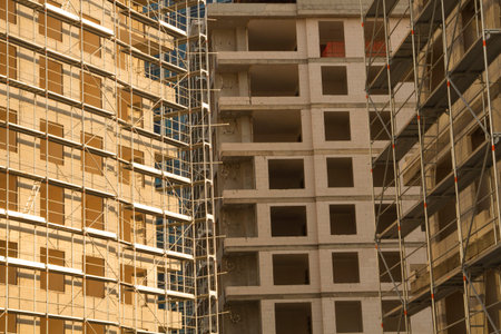 Building construction site horizontal  view