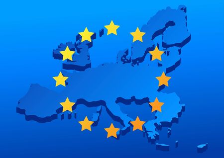 Europe Union map backgroundのイラスト素材