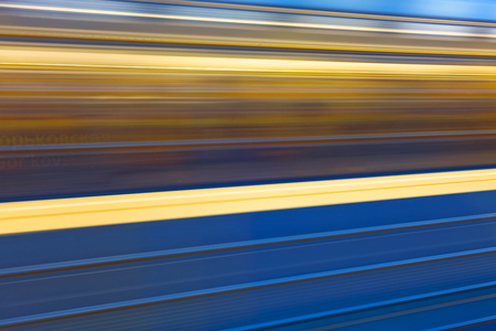 Background of motion blur of speed train in the subway. Underground vehicle dynamic motionの写真素材