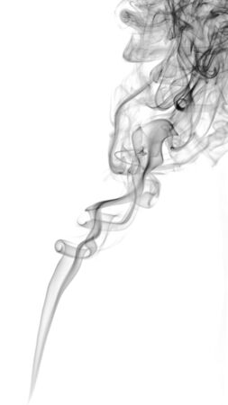 Monochrome smoke isolated on white backgroundの写真素材