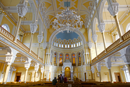 SAINT-PETERSBURG, RUSSIA - 17 OCTOBER 2017: Interior of Grand Choral Synagogue of St. Petersburg, Russia.のeditorial素材