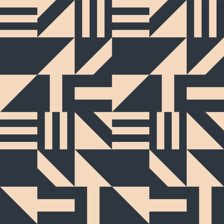 Seamless monochrome geometry vector pattern. Abstract ornament in art deco style