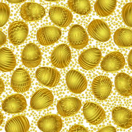 Seamless vector pattern with hand drawing eggs. Easter holiday background of doodle holiday symbolのイラスト素材