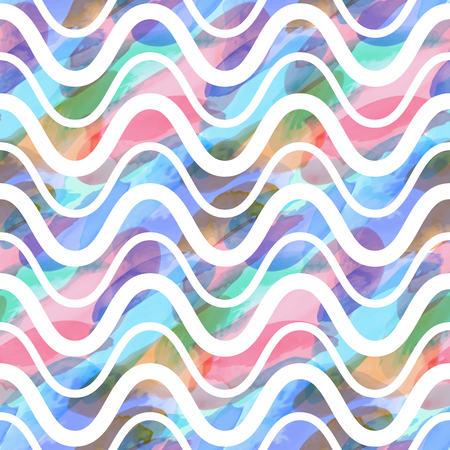Seamless pattern of watercolor hand painting stains. Vector illustration created with custom brushes, not auto-tracing.の写真素材