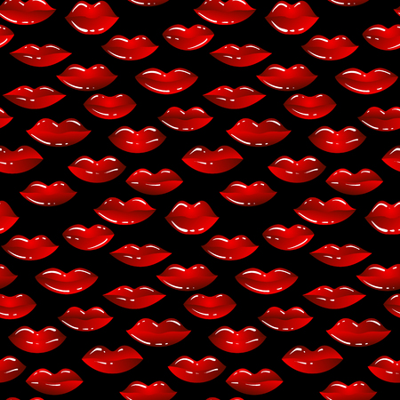 Seamless vector pattern, colorful sexy lips. Repeats texture of textile, wall, fabric, gift paper. Concept for Valentines Dayの写真素材