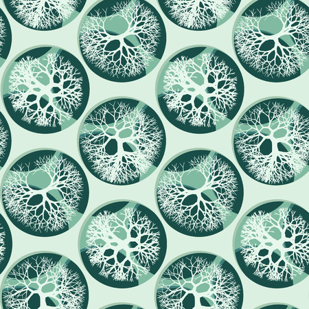 Organic round cells seamless pattern. Hole layer effect abstract background, vector design.のイラスト素材