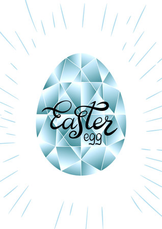 Happy Easter card with crystal egg background. Vector illustrationのイラスト素材