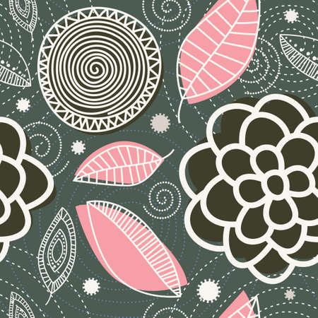 This seamless background pattern is a scalable vector pattern, making it ideal for textiles, gift-wrapping and decorative papers, backgrounds, greeting cards, wallpaper and moreのイラスト素材