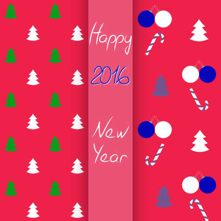 Set of Christmas and Happy New Year backgrounds. The set of two seamless patterns with simple ornament. Vector illustration for you design. EPS10のイラスト素材