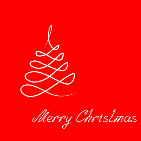 Hand-drawing illustration Christmas tree and lettering 'Merry Christmas'. Art vector illustration for your Christmas design.のイラスト素材