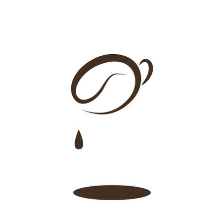 Isolated icon of a coffee cup with drop.  Art illustration for your design.のイラスト素材