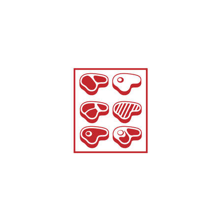 Steak Icons Set Vector Designのイラスト素材