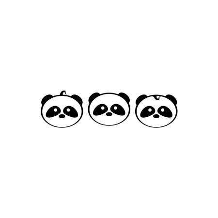 panda ilustration icon Template vector illustration designのイラスト素材
