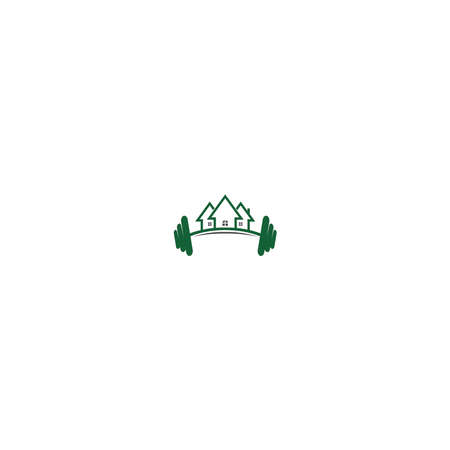 fitness house logo icon illustrationのイラスト素材