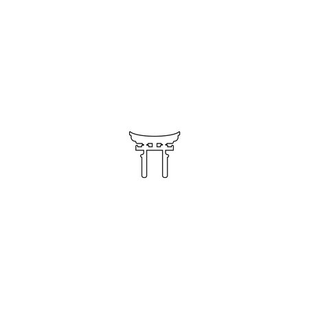 Torii Gate flat vector icon logoのイラスト素材