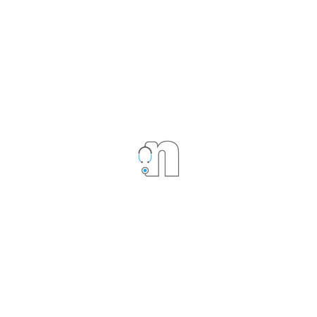 Letter N stethoscope medical logo iconのイラスト素材