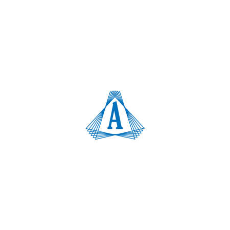 Letter A  logotype in blue color design concept illustrationのイラスト素材
